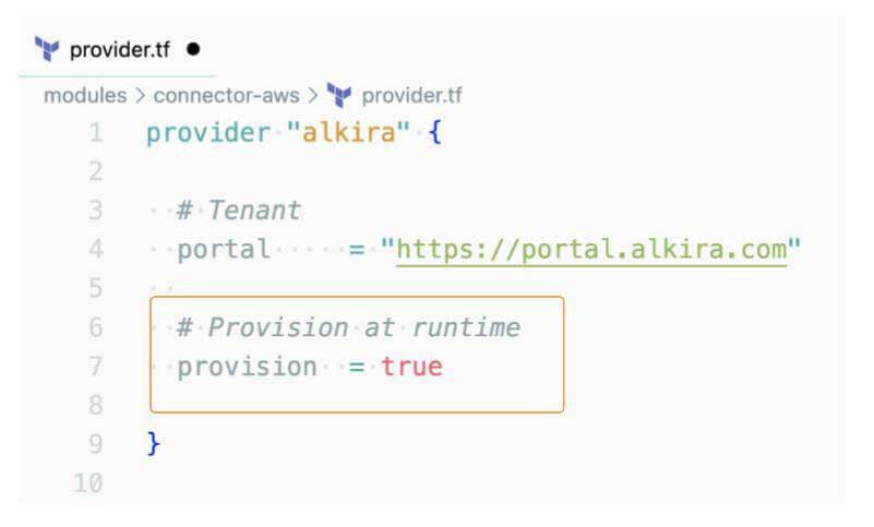 Provisioning at Terraform Runtime